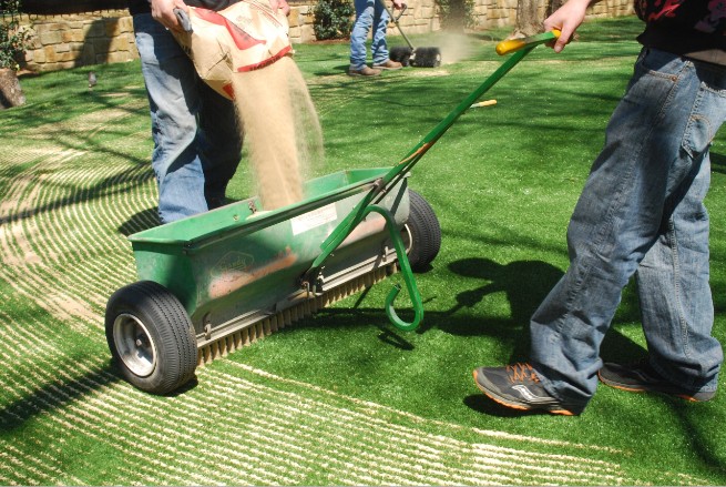 Greenwich artificial grass installation - base layer